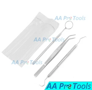 Juego de espejos de examen dental y alicates universitarios con sonda Explorer dental de 3 piezas - Imagen 1 de 2