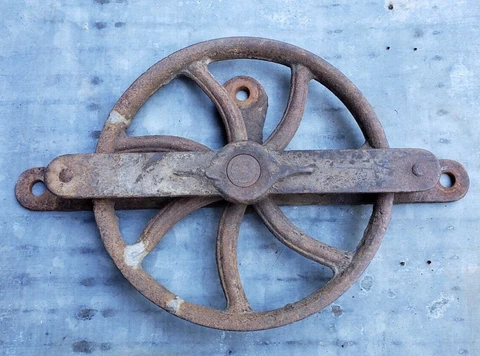 Vintage Antique Original Barn Door Bottom Track Roller Single Cover