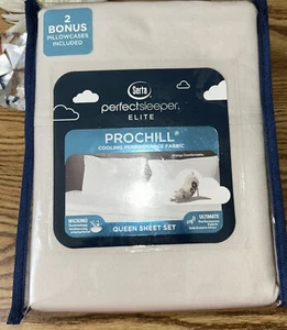 Serta Perfect Sleeper Elite Prochill Cooling Fabric Sheet Set Grayish 6 Pc Queen - Picture 1 of 4
