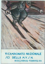 Lib7468 - CARTOLINA d'Epoca Illustrata - CAMBIONATO NAZIONALE Sci ROCCARASO 1934