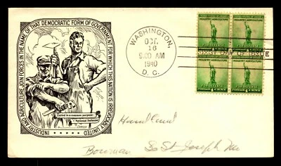 1940 FDC / Corkley Patriotic / mono etch  -   Lot 0621911 - Image 1 of 2