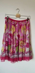 100 % Silk Women's skirt ECI New York embellished dressy Size 4 sheer - Picture 1 of 5