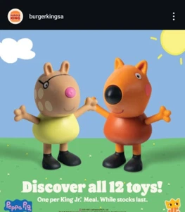 Peppa Pig Burger King Gadget Pedro pony e freddy fox 2025 Nuovo - Imagen 1 de 3