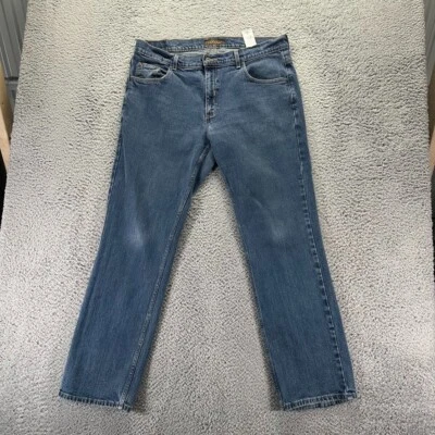 Jeans masculino Savane 38x32 azul reto stretch jeans roupa de trabalho - Imagem 1 de 4