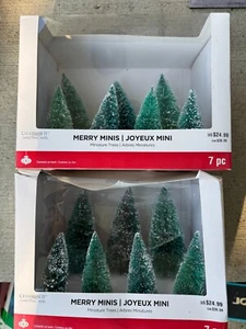 Christmas Village Winter Decor Celebrate It Merry Minis Lot Of 14 Trees NEW RARE - Picture 1 of 1