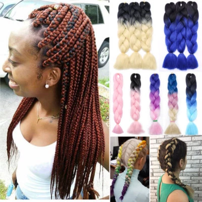 41"Hair Extensions Ombre Christmas Braiding Afro Bulk Hair Jumbo Crotchet Braids - Image 1 of 4