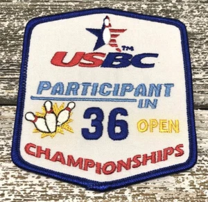 Vintage USBC Teilnehmer an 36 Open Championships Bowling Bügelbild / Aufnäher Patch - Bild 1 von 3