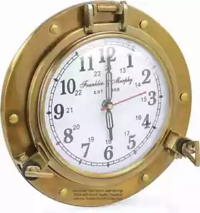 Antique Brass Porthole wall clock Nautical Maritime Decorative Working Clock - Picture 1 of 3