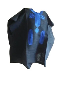 AFRIKANISCHES ASO OKE DASHIKI TRADITIONELL 1 STÜCK SCHWARZ/BLAU FÜR MÄNNER UND JUGENDLICHE. - Bild 1 von 4