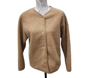 Joie Front Snap Sherpa Teddy Bear Jacket Light Brown Women's XS - Picture 1 of 11