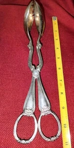 Gorham Heritage silver plate tongs, 10.75" & made in Italy, good cond - Picture 1 of 12