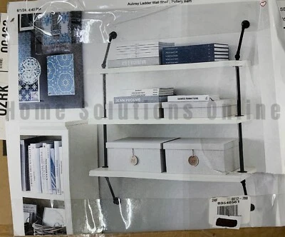 Pottery Barn Aubrey Industrial Ladder 3 Tier Wall Shelf White 44.25" H #W400 - Image 1 of 4