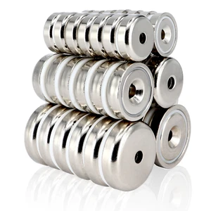 Neodym Magnete mit Loch Bohrung Senkung Topfmagnet Flachgreifer Magnet Scheibe - Bild 1 von 16