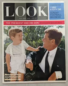 Look Magazine John F Kennedy and His Son December 3 1963 Sunday Football Madness - Picture 1 of 7