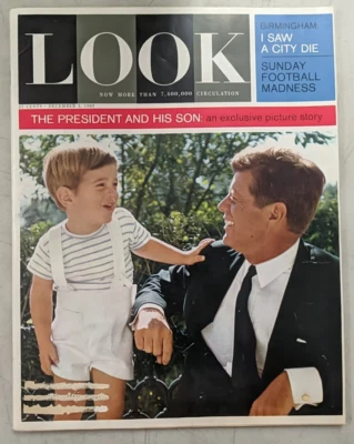 Look Magazine John F Kennedy and His Son December 3 1963 Sunday Football Madness - Image 1 of 4