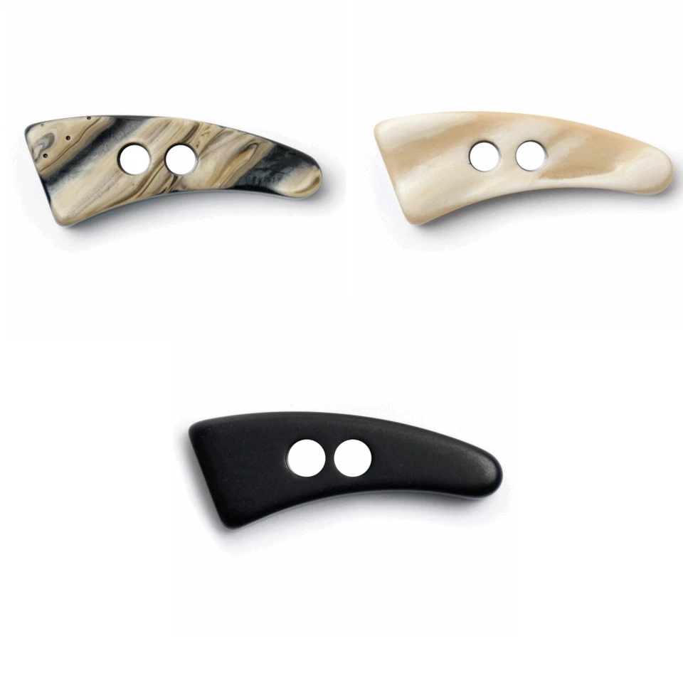 22mm Toggle Button Animal Tooth Look 2 Hole Buttons Coat Jacket - Image 1 of 1