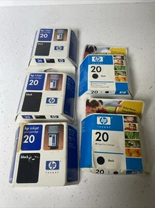 5 x Genuine HP 20 Black ink cartridges expired Dates - Picture 1 of 14