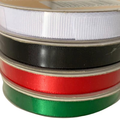 4 Celebrate It Assorted Color Ribbon Rolls - 3/8 inches,  10 yards - Image 1 of 2