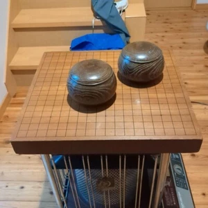 Japanese Wooden Go Board with Go Stones Set Traditional Igo Game Vintage Used - Bild 1 von 15