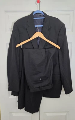 Conjunto de terno preto J Crew Ludlow ajuste clássico masculino tamanho 46 calça 40/32 mistura de lã - Imagem 1 de 4