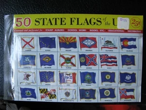 Vintage Stamps -Harris 1966 Sealed  50 State Flags of the U.S. - Picture 1 of 3