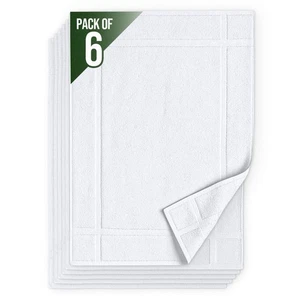 Pack of 6 100% Cotton Bath Mat 20X30 inches, Soft & Absorbent Quick Dry Bathr... - Picture 1 of 8
