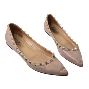 Valentino Rockstud spitz zulaufende Ballerinas puderrosa Gr. 37 US 7 Vibram *LESEN* - Bild 1 von 11