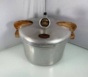 Olla a presión National No.5 de colección 16 cuartos de galón y tapa con medidor FUNCIONA - Imagen 1 de 18