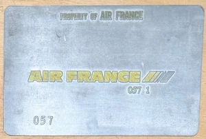 Placa de validación de billetes de avión Air France vintage - Imagen 1 de 2