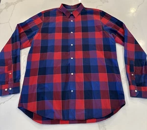 Banana Republic Para Hombres Calce Camden Rojo, Azul Púrpura Cuadros Talla XL Alto - Usado en Excelente Condición - Imagen 1 de 7