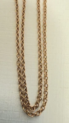 Винтажная цепочка из розового золота 14 карат 583 эпохи Восточной Европы СССР — 19 дюймов — 48 см — No1978 - Изображение 1 из 4
