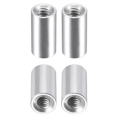 1/4-20x20mm(DxL) Coupling Connector Nut Threaded Sleeve Rod 4Pcs for Furniture - Image 1 of 4