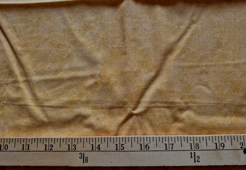 YELLOW / GOLD  DISTRESSED PRINT  100%  COTTON  FABRIC 24X44 INCHES - Image 1 of 1