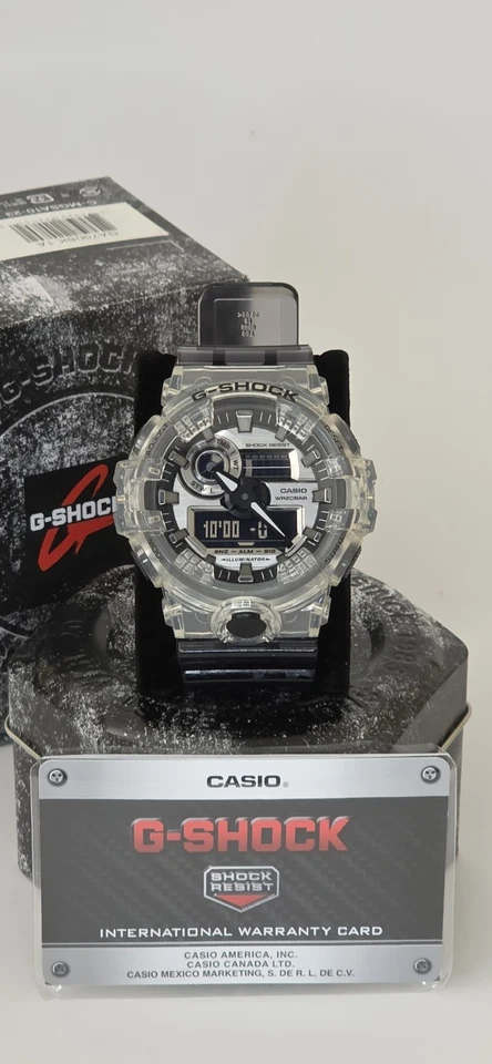 Casio G-Shock GA700SK-1A скелет полупрозрачный серый/прозрачный смолы часы - Изображение 1 из 4