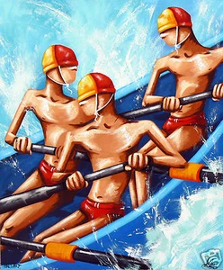 art painting original print Abstract Australia beach ocean blue COA Andy Baker - Picture 1 of 2