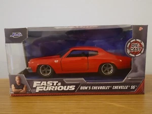 JADA FAST & FURIOUS DOM'S CHEVY CHEVROLET CHEVELLE 55 RED CAR MODEL 97380 1:32 - Picture 1 of 2