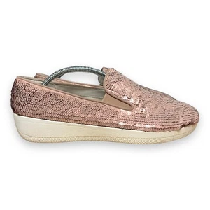 FitFlop Superskate mit Pailletten Halbschuhe nackt rosa rot Größe US 9 - Bild 1 von 11