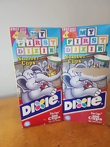 2 Vintage Dixie Cups 100 Pc My First Dixie Number Sealed - Picture 1 of 9