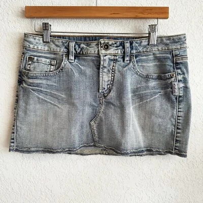Jeans Plateados Para Mujer Micro Mini Falda Denim 29 Elastizada Boho Festival Tiro Bajo Y2K Foto 1 de 4