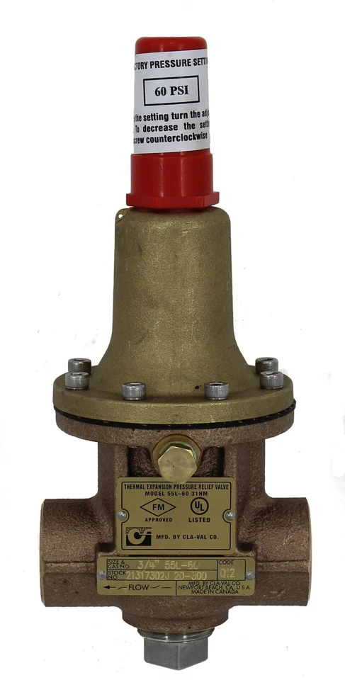 Cla-Val 3/4" 20-300 PSI Fire Pump Casing Release Valve 55L-60