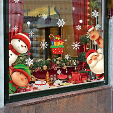 82 ピース クリスマス スノーフレーク ウィンドウ ステッカー ガラス用 クリスマス デカール 装飾