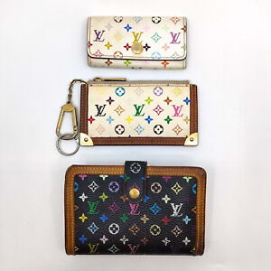 Louis Vuitton LV Wallet 3 pieces set Whites Black Momogram Multicolor 2503072