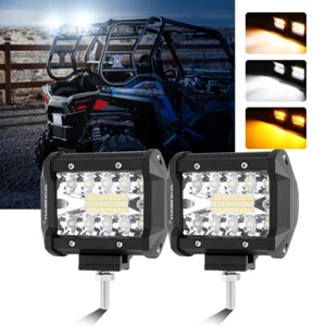 AUXBEAM Pair 4" Strobe Amber White LED Work Light Bar For Can-Am Outlander 700 - Bild 1 von 12