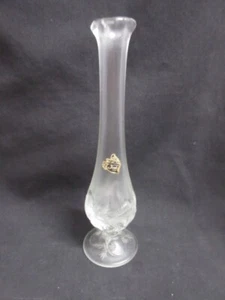 Jarrón Fenton Transparente 10.5" Patas en T Patrón Fresa Brote De Colección - Etiqueta Original, COMO NUEVO - Imagen 1 de 6