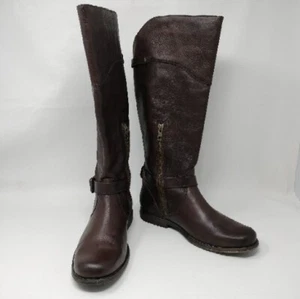 Frye Stiefel Phillip 76844 dunkelbraun weiches Leder Reißverschluss Reiten Biker Damen 7.5B - Bild 1 von 11