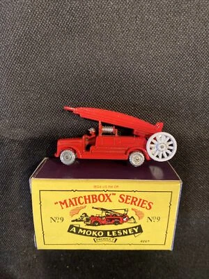 Matchbox Series No. 9 Dennis Fire Engine with box a Moko Lesney product - Image 1 of 4