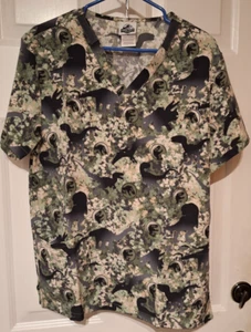 Jurassic World Cherokee Scrubs Tooniforms Unisex Size M Modern V Neck Top NWT - Picture 1 of 10