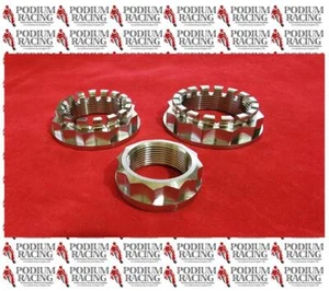 TITANIUM SILVER WHEEL AXLE NUT 3 PCS SET 12 POINT BI-HEX DESIGN 748 916 996 998 - Picture 1 of 1