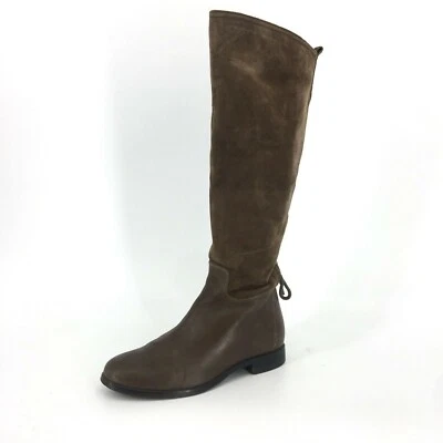 Luichiny Taupe Suede Lace Back Tall Boots Sz 7 Women's - Image 1 of 4