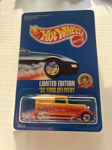 1993 Hot Wheels Malt O Meal Limited Edition '32 Ford Delivery Yellow Metal Base - Picture 1 of 3